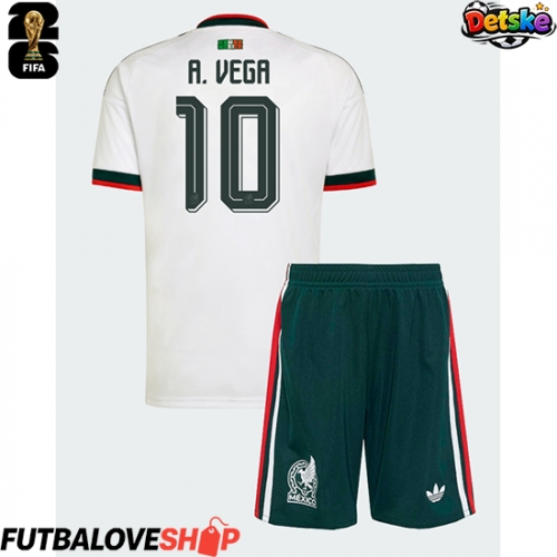 Dres Mexiko Alexis Vega #10 Preč pre deti MS 2026 Krátky Rukáv (+ trenírky)